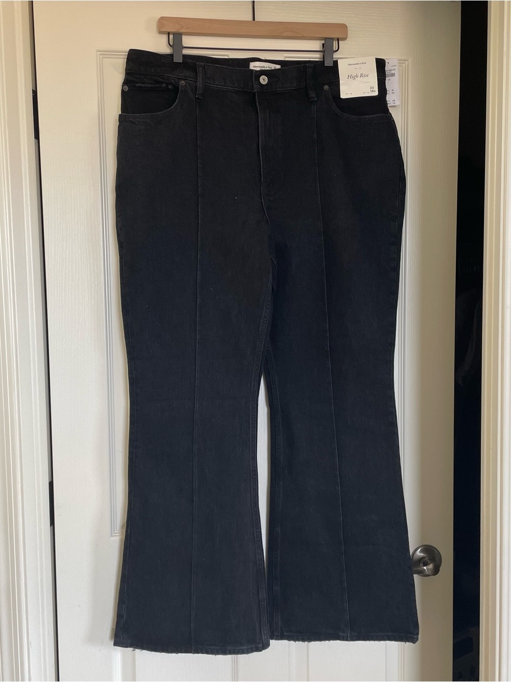 Abercrombie & Fitch Black Flare Wide Leg Jeans